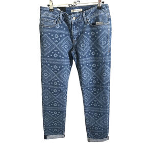 Mavi Women Boyfriend Cut Relaxed Fit Patterned Jeans, Size 27